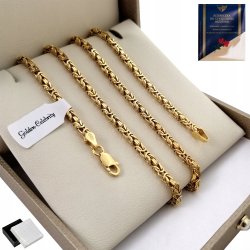 DAMSKI ŁAŃCUSZEK SPLOT KRÓLEWSKI SREBRO PRÓBY 925/585 14K + GRATIS DLA NIEJ