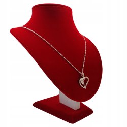 SREBRNY NASZYJNIK SERCE Z RÓŻĄ DLA KOBIETY PR. 925