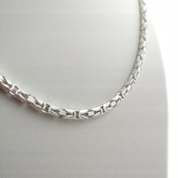 SREBRNY ŁAŃCUSZEK KRÓLEWSKI 45CM PRÓBA 925 PREZENT