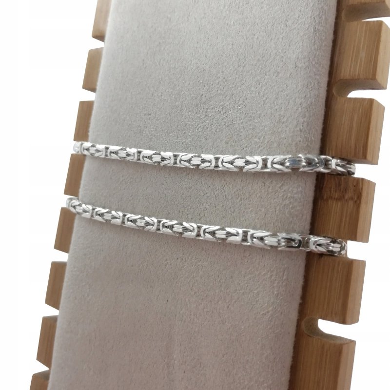 SREBRNY ŁAŃCUSZEK KRÓLEWSKI 45CM PRÓBA 925 PREZENT