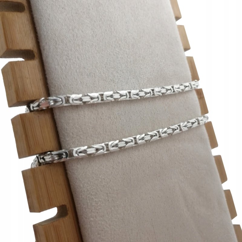 SREBRNY ŁAŃCUSZEK KRÓLEWSKI 75CM PRÓBA 925 PREZENT