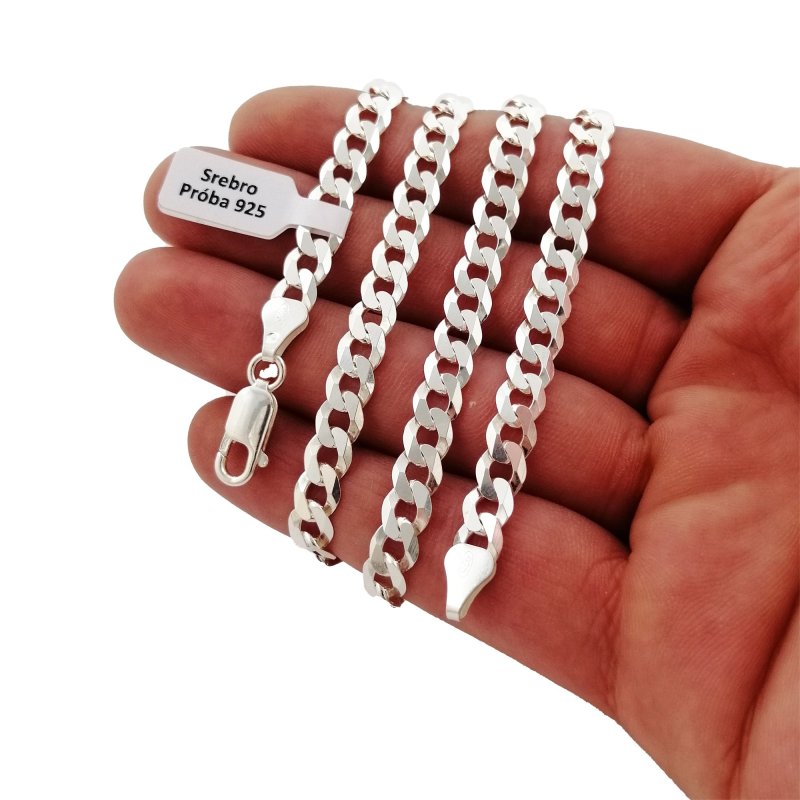 ŁAŃCUSZEK SREBRNY PANCERKA PEŁNA 6 MM PRÓBA 925