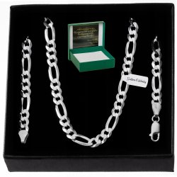 SREBRNY ŁAŃCUSZEK FIGARO 60cm/5,3mm pr. 925+GRATIS