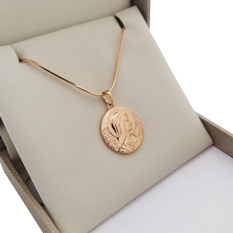ZŁOTY NASZYJNIK KORDEL + SERCE Z KOKARDKĄ 60CM 18K