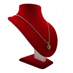 ZŁOTY ŁAŃCUSZEK KORDEL+SERCE CYRKONIE 50CM PREZENT