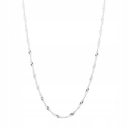 PIĘKNY SREBRNY ŁAŃCUSZEK SINGAPUR 50CM 3MM PR. 925