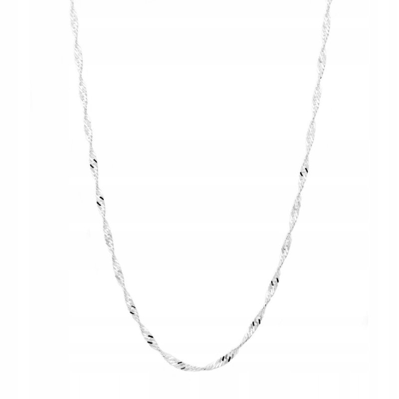 PIĘKNY SREBRNY ŁAŃCUSZEK SINGAPUR 50CM 3MM PR. 925