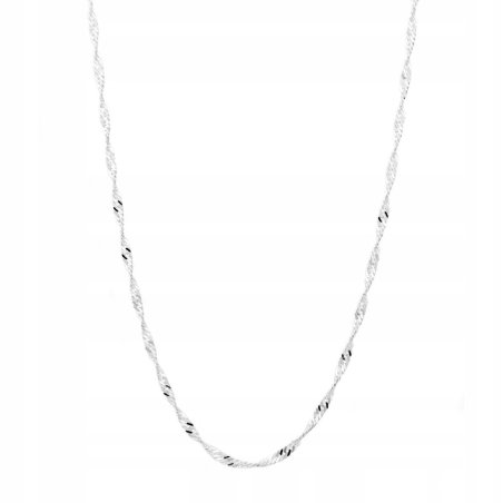 PIĘKNY SREBRNY ŁAŃCUSZEK SINGAPUR 50CM 3MM PR. 925