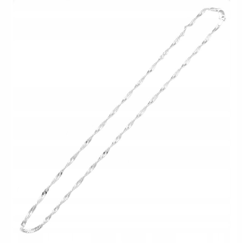 PIĘKNY SREBRNY ŁAŃCUSZEK SINGAPUR 50CM 3MM PR. 925