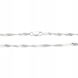 PIĘKNY SREBRNY ŁAŃCUSZEK SINGAPUR 50CM 3MM PR. 925