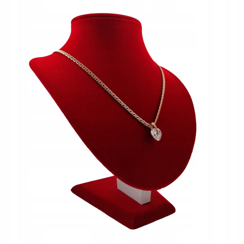 ZŁOTY ŁAŃCUSZEK ROMBO+SERCE 18K PREZENT+DEDYKACJA