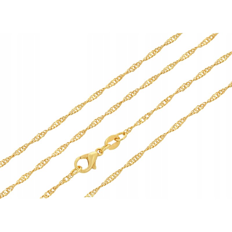 ZŁOTY NASZYJNIK DAMSKI 45CM KRZYŻYK KRYSZTAŁKI 18K