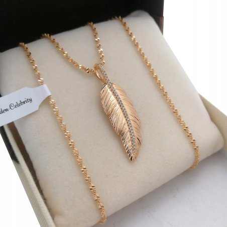 ZŁOTY ŁAŃCUSZEK SINGAPUR 60CM+LIŚĆ 18K GWARANCJA