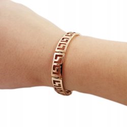 ZŁOTA BRANSOLETKA GRECKA GŁADKA STAL CHIRURGICZNA