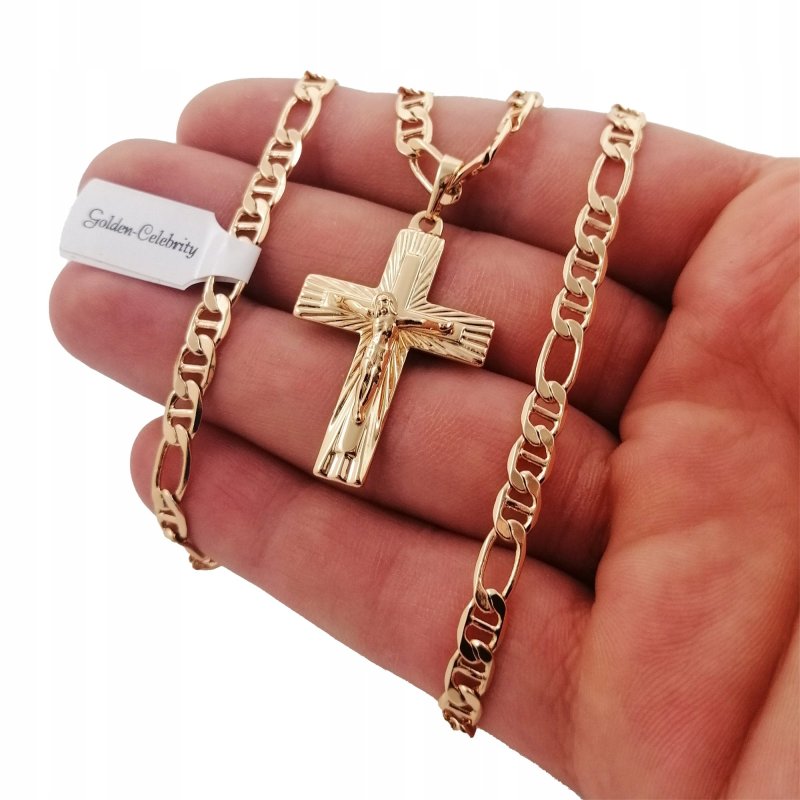 ZŁOTY ŁAŃCUSZEK GUCCI 50CM 5MM + KRZYŻYK PREZENT
