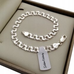BRANSOLETA SREBRNA MĘSKA GARIBALDI 21cm/6mm PREZENT NA 18 URODZINY + GRATIS