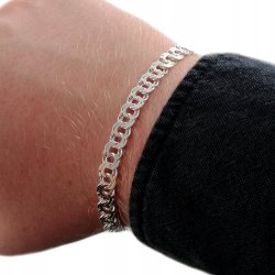 BRANSOLETA SREBRNA MĘSKA GARIBALDI 21cm/6mm PREZENT NA 18 URODZINY + GRATIS