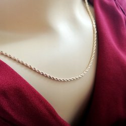 DAMSKI ŁAŃCUSZEK ZŁOTY DO ZAWIESZEK KORDEL STAL CHIRURGICZNA / DLA KOBIETY