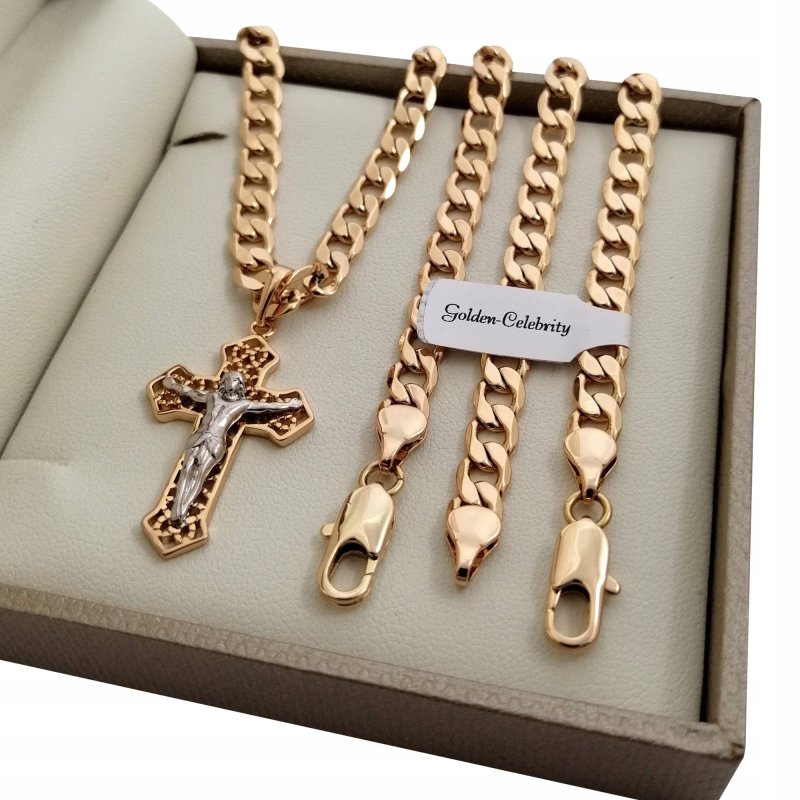 ZŁOTY ŁANCUSZEK PANCERKA + BRANSOLETKA 18K PREZENT