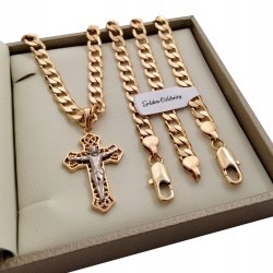 ZŁOTY ŁANCUSZEK PANCERKA + BRANSOLETKA 18K PREZENT