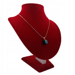 ZŁOTY NASZYJNIK SERCE BERMUDA BLUE 35CM PREZENT