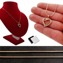 ZŁOTY NASZYJNIK SERCE LOVE 18K PREZENT 35CM