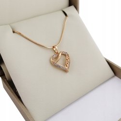 ZŁOTY NASZYJNIK SERCE LOVE 18K PREZENT 35CM