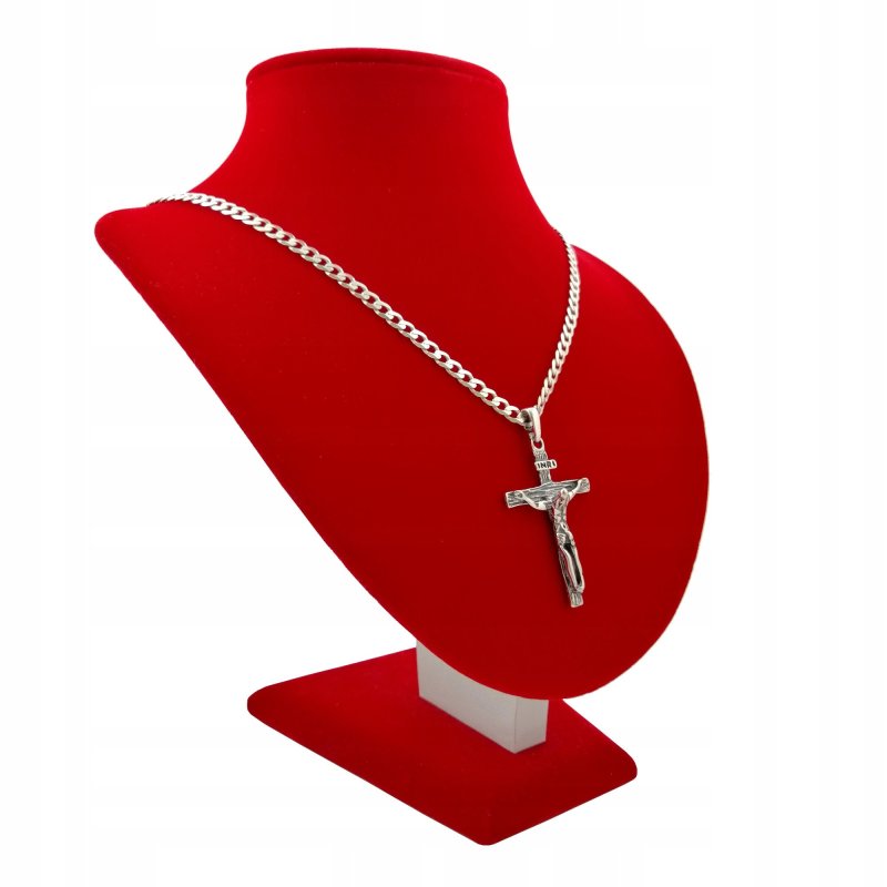 SREBRNY ŁAŃCUSZEK PANCERKA+KRZYŻYK PR. 925 PREZENT