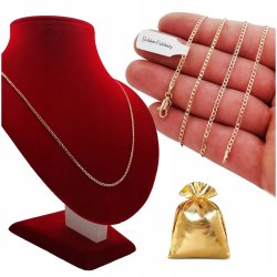 ŁAŃCUSZEK ZŁOTY DO ZAWIESZEK PANCERKA STAL 316L DŁUGI 60CM 2MM SOLIDNY 18K