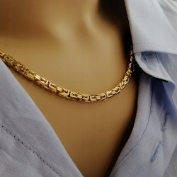 ŁAŃCUSZEK KRÓLEWSKI SREBRO 925 + ZŁOTO 585 PREZENT