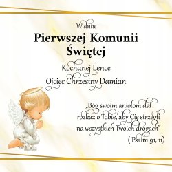 ŁAŃCUSZEK ZŁOTY MEDALIK MATKA BOSKA CHRZEST KOMUNIA PREZENT DLA DZIECKA 18K
