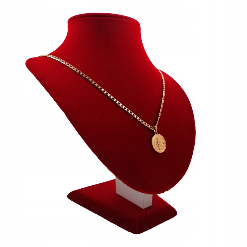ZŁOTY ŁAŃCUSZEK PANCERKA+MATKA BOSKA 18K 55CM 3MM PREZENT DLA BABCI MAMY