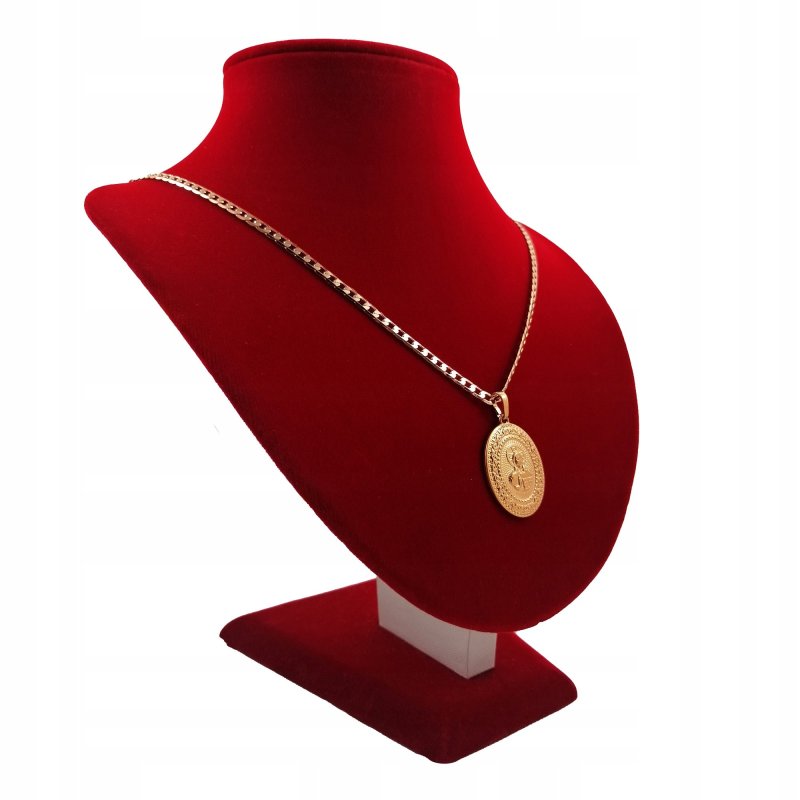 ZŁOTY ŁAŃCUSZEK PANCERKA+MATKA BOSKA 18K 45cm PREZENT DLA NIEJ I DLA NIEGO