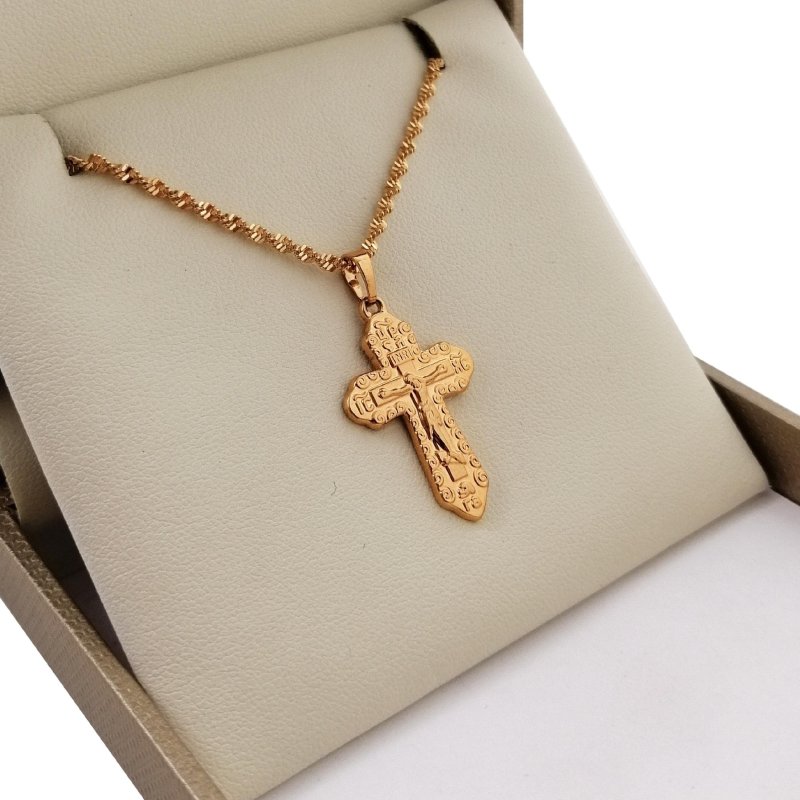 ZŁOTY ŁACUSZEK 45 CM+MEDALIK MATKA BOSKA PREZENT DLA NIEJ PRZYJACIÓŁKI 18K