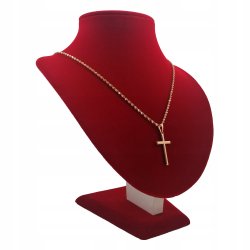 ZŁOTY ŁAŃCUSZEK SINGAPUR + KLASYCZNY KRZYŻYK 35 CM