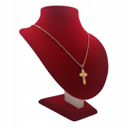 ZŁOTY ŁAŃCUSZEK SINGAPUR + KLASYCZNY KRZYŻYK 35 CM
