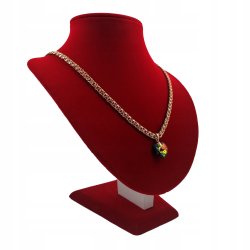ZŁOTY ŁAŃCUSZEK GARIBALDI 55CM 5MM+SERCE SWAROVSKI