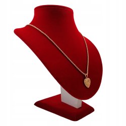 ZŁOTY ŁAŃCUSZEK KORDEL+ZDOBIONE SERCE 60CM PREZENT