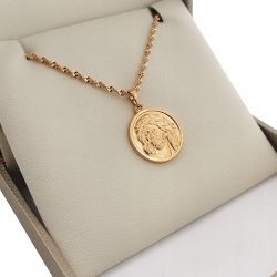 ZŁOTY SINGAPUR SKRĘCANY+MEDALIK JEZUS 60CM PREZENT