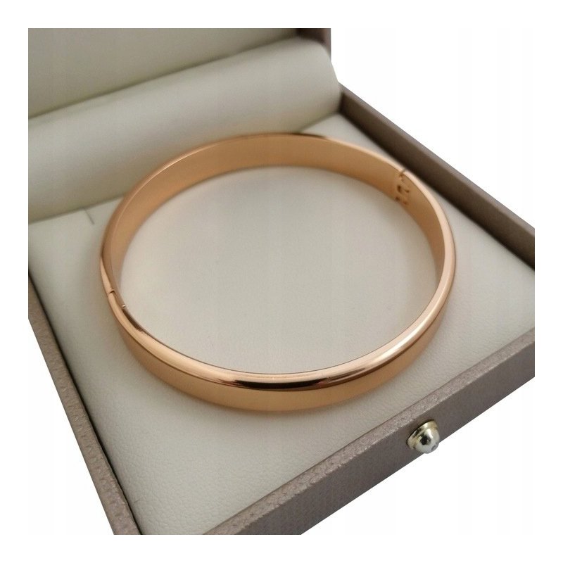 DAMSKA BRANSOLETKA SZTYWNA 21CM8MM KLASYCZNA 18K STAL CHIRURGICZNA DLA NIEJ