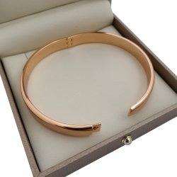 DAMSKA BRANSOLETKA SZTYWNA 21CM8MM KLASYCZNA 18K STAL CHIRURGICZNA DLA NIEJ