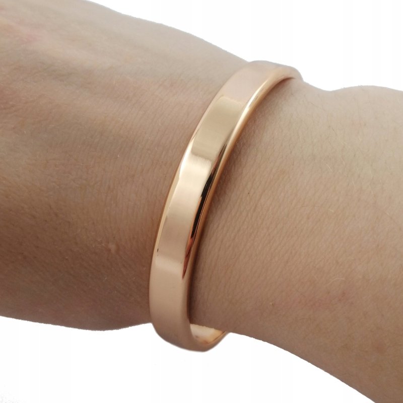 DAMSKA BRANSOLETKA SZTYWNA 21CM8MM KLASYCZNA 18K STAL CHIRURGICZNA DLA NIEJ