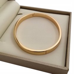 ZŁOTA BRANSOLETKA DAMSKA SZTYWNA ZE STALI CHIRURGICZNEJ 18K PREZENT+GRATIS