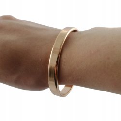DAMSKA BRANSOLETKA SZTYWNA 21CM8MM KLASYCZNA 18K STAL CHIRURGICZNA DLA NIEJ