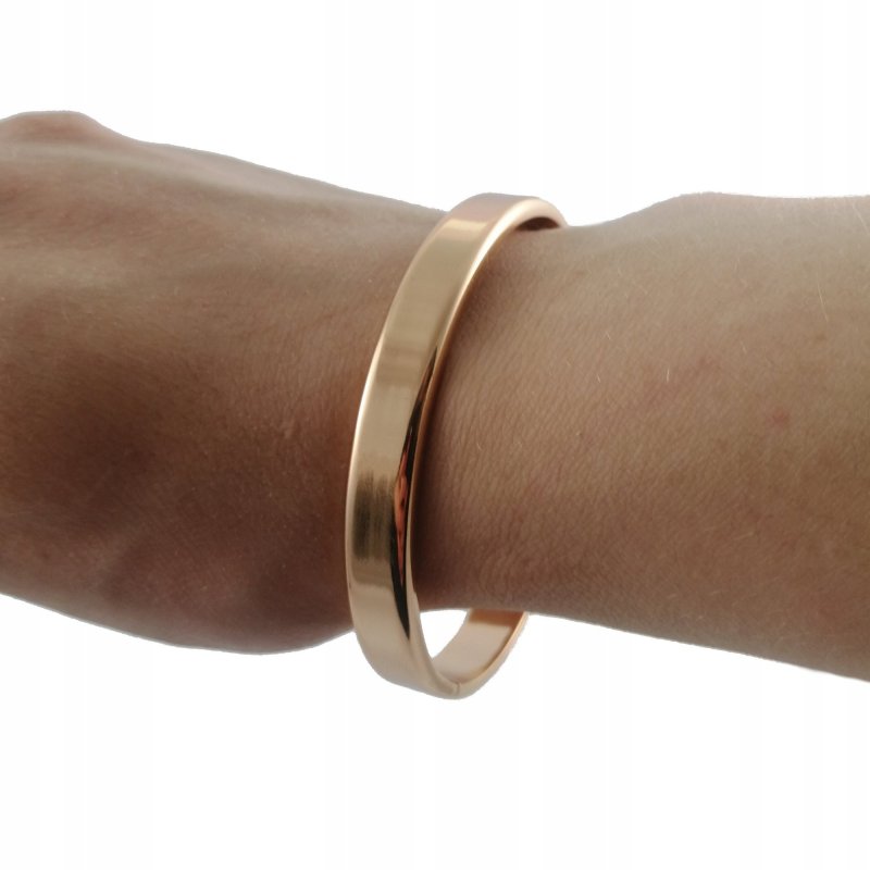 DAMSKA BRANSOLETKA SZTYWNA 21CM8MM KLASYCZNA 18K STAL CHIRURGICZNA DLA NIEJ