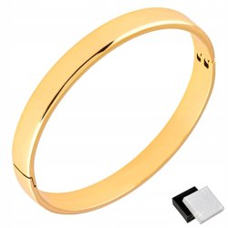 DAMSKA BRANSOLETKA SZTYWNA 21CM8MM KLASYCZNA 18K STAL CHIRURGICZNA DLA NIEJ