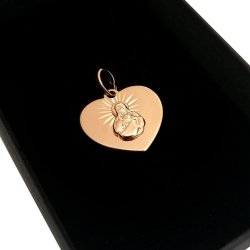 ZŁOTY ŁAŃCUSZEK KORDEL+MEDALIK SERCE JEZUSA 18K