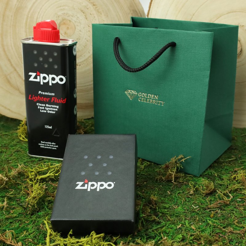 Zapalniczka Zippo Brushed Chrome z personalizowanym grawerem i benzyną